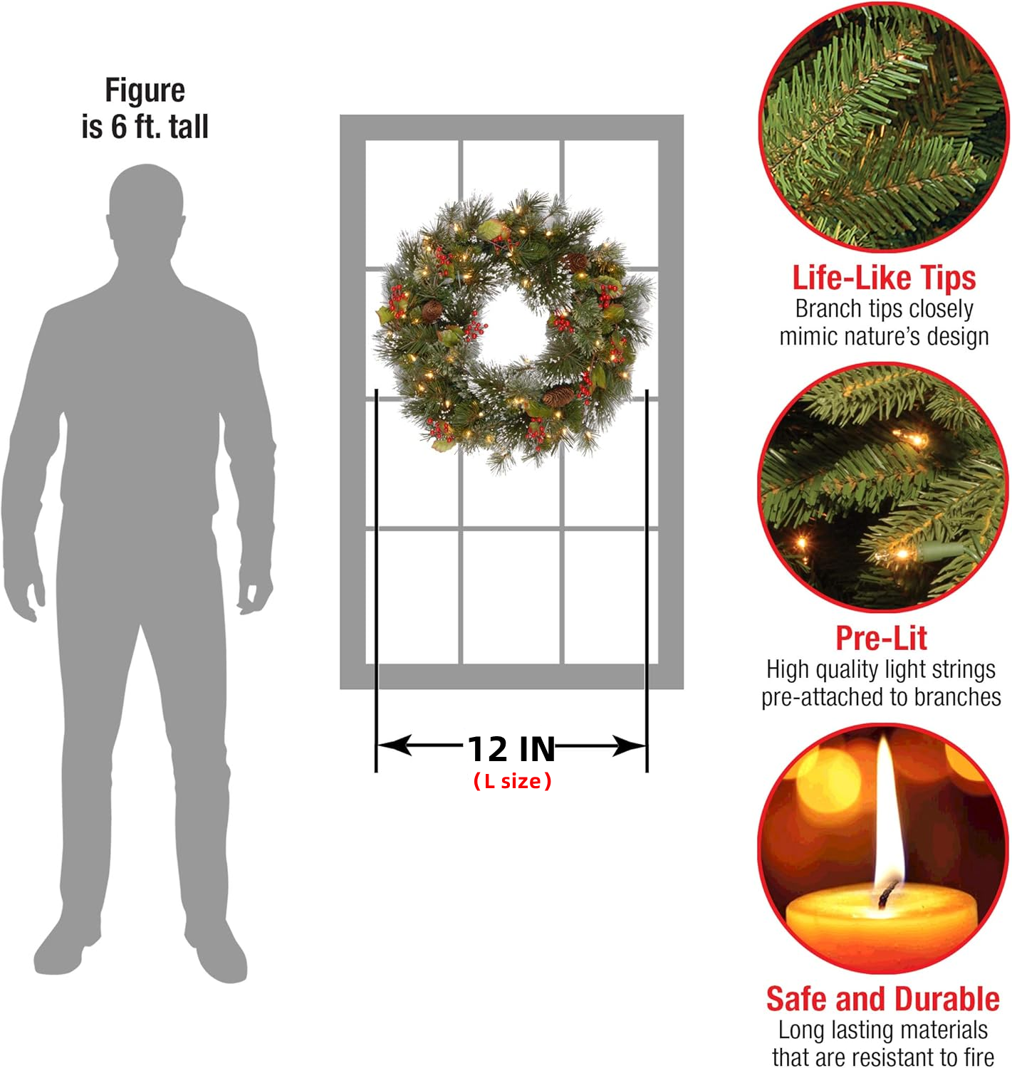 Early Bird Sale - Artificial Christmas Wreaths With Light