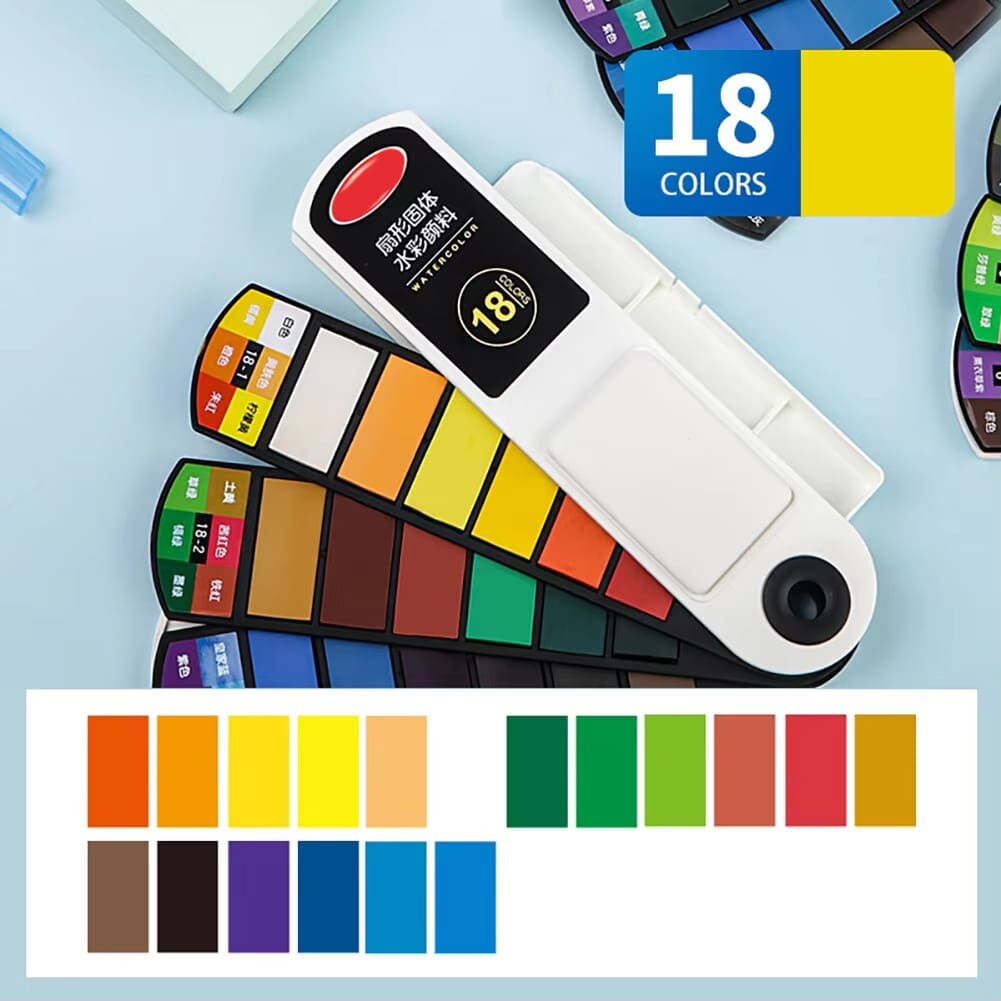 Liquidation Sale -  Pocket-sized fan watercolor set