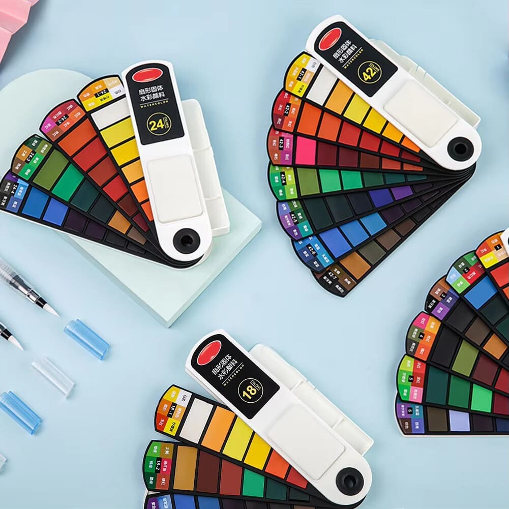 Liquidation Sale -  Pocket-sized fan watercolor set