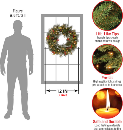 Early Bird Sale - Artificial Christmas Wreaths With Light