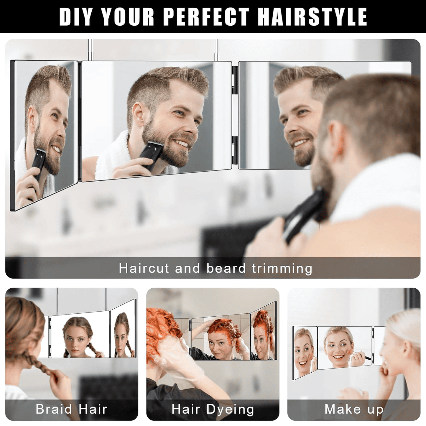 Limited Time Deal 26% OFF - 360° Viewing Mirror for Hair Cutting and Styling